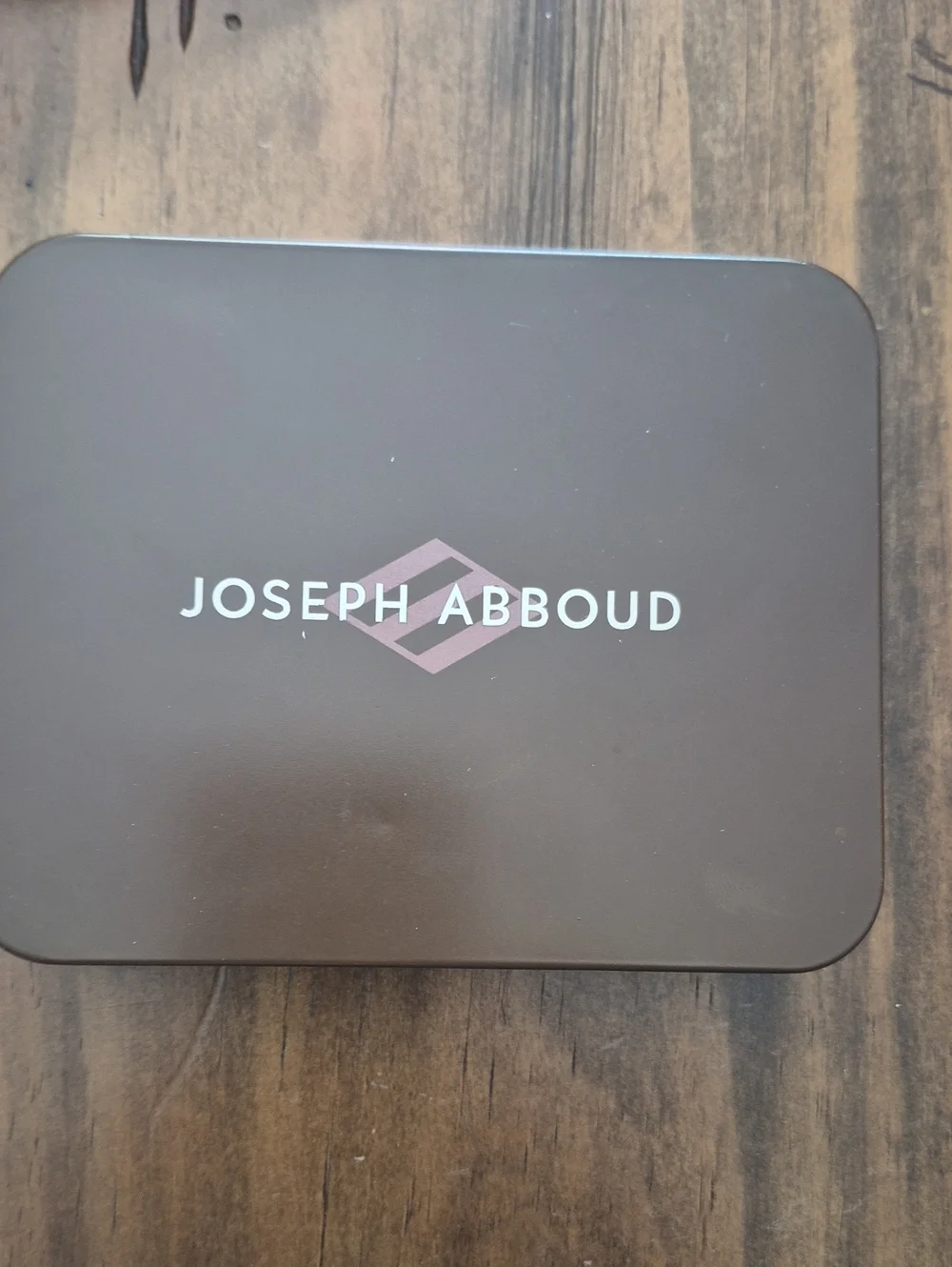 Joseph Abooud Leather Tri Fold Wallet, Brown.  In Tin Case